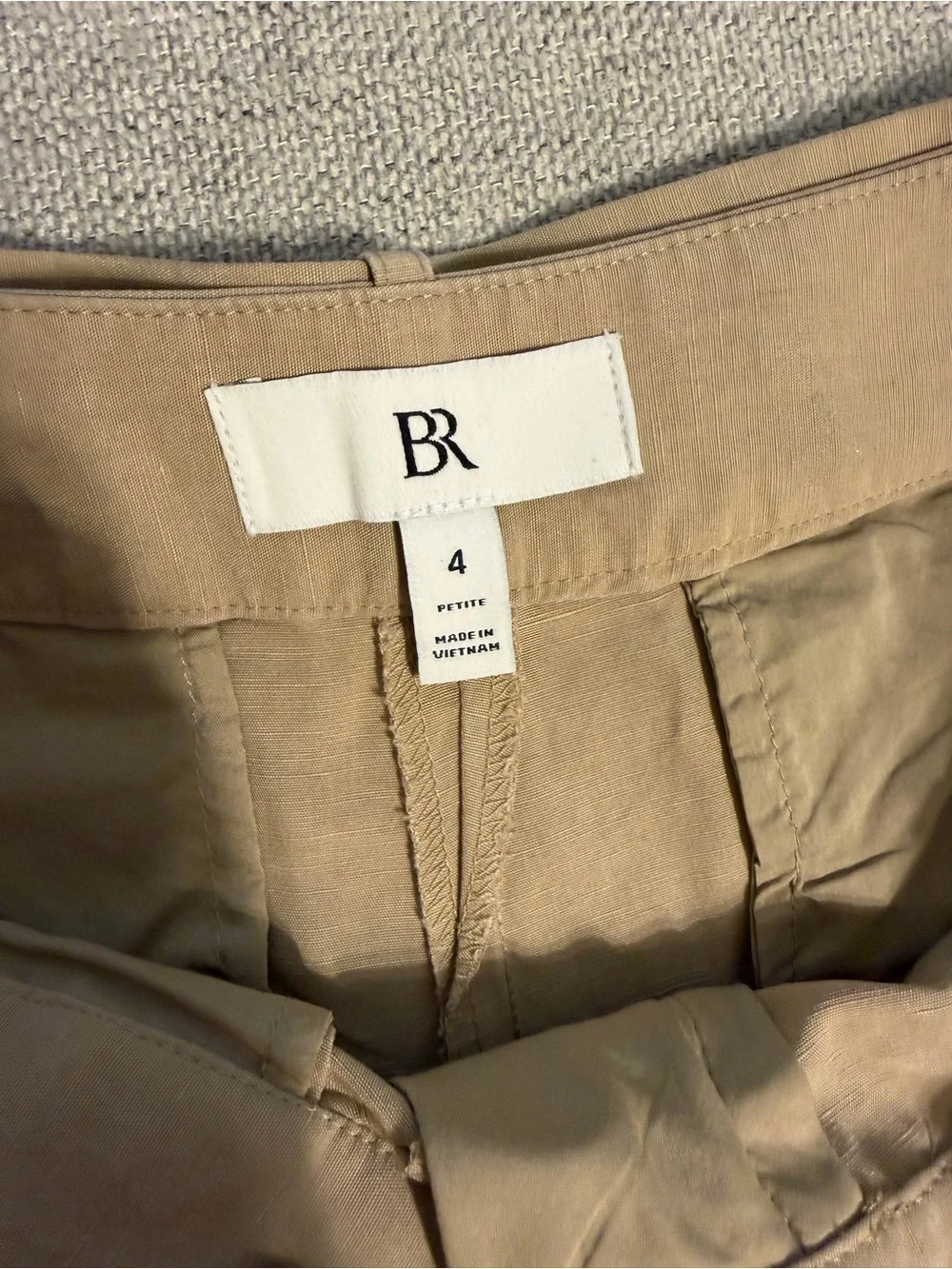 Banana Republic Beige Wide-Leg Chinos with D-Ring Waist